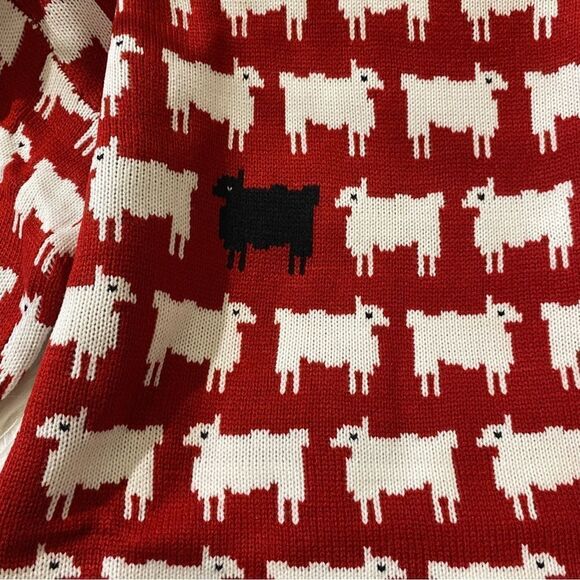 PRINCESS DIANA BLACK SHEEP RED SWEATER INSPIRED - Picture 5 of 12